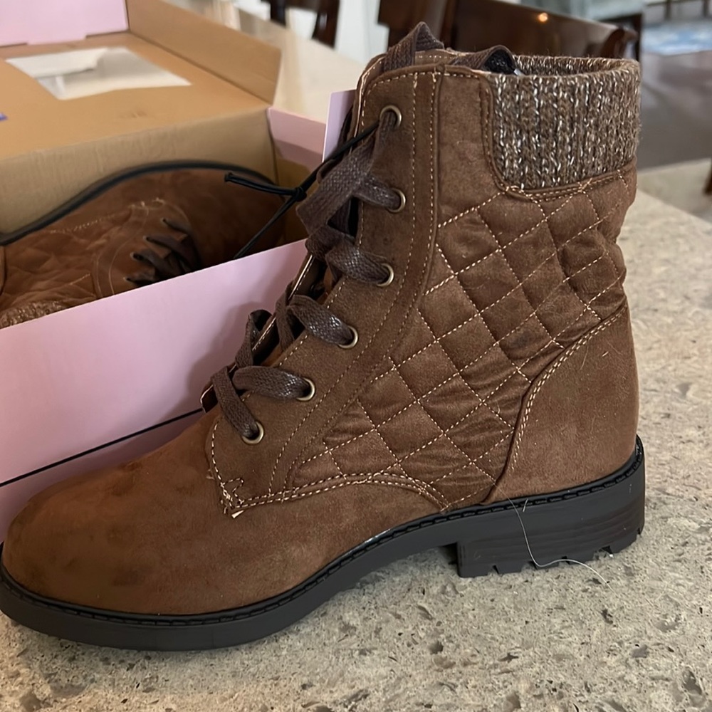 Serra Brown Combat Boots